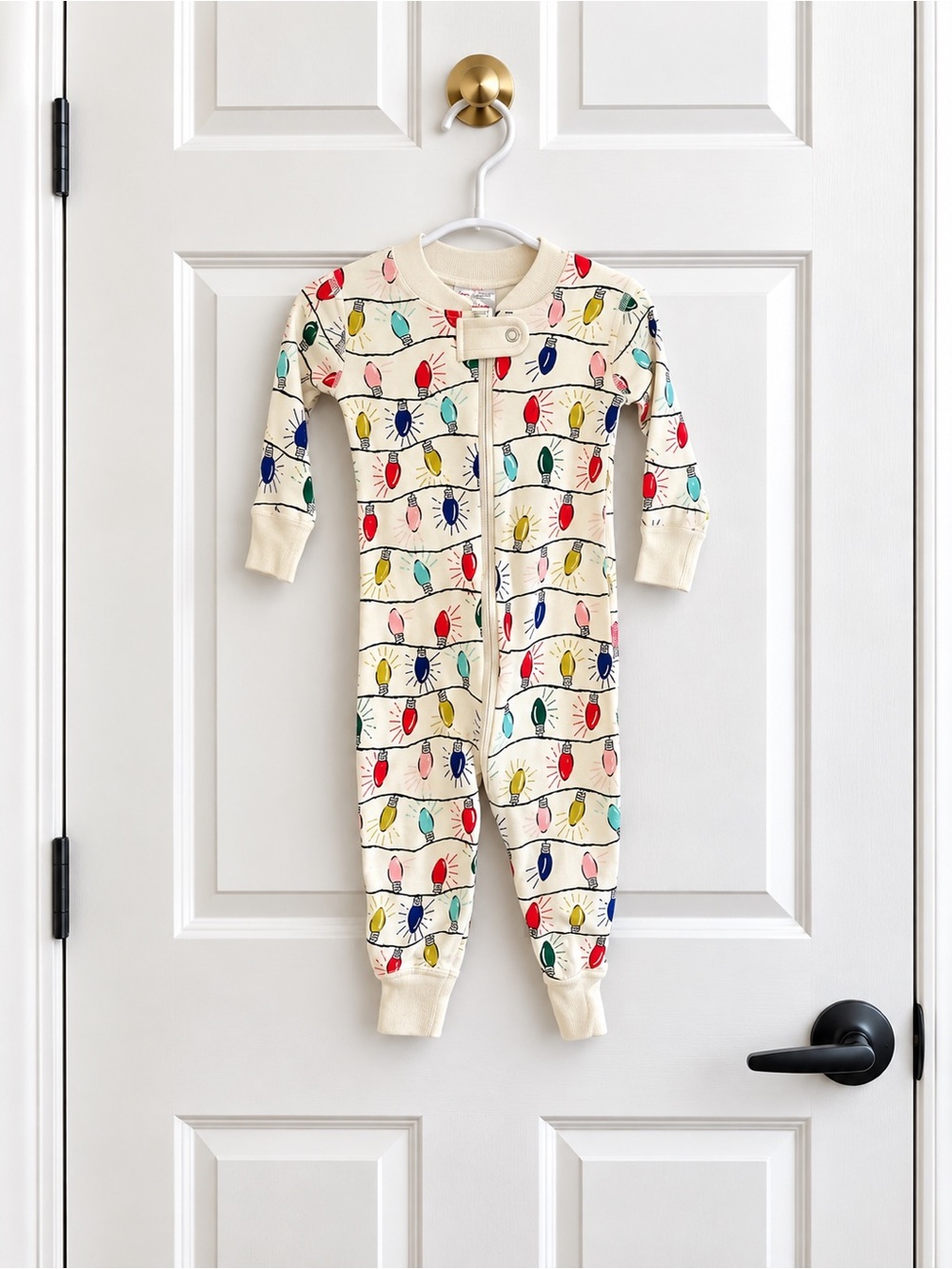 Hanna Andersson Christmas Lights Pajama Sleeper 6-12M Organic Cotton